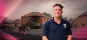 Gavin Pattison of York Racecourse in front of the proposed Stableside accommodation extension.